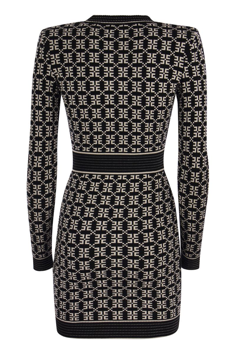 Jacquard logo knit minidress - VOGUERINI