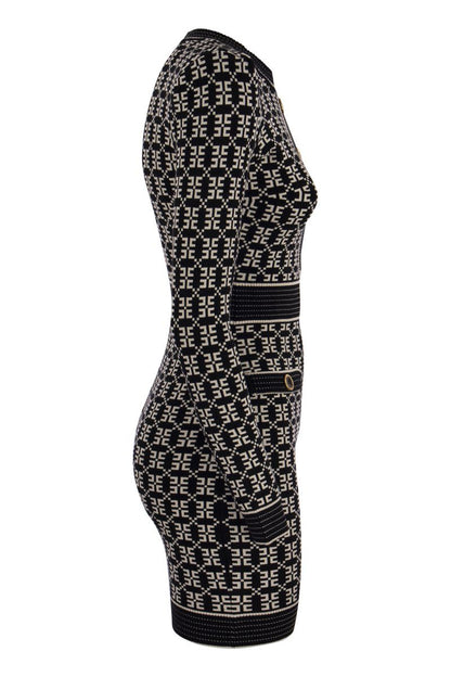 Jacquard logo knit minidress - VOGUERINI