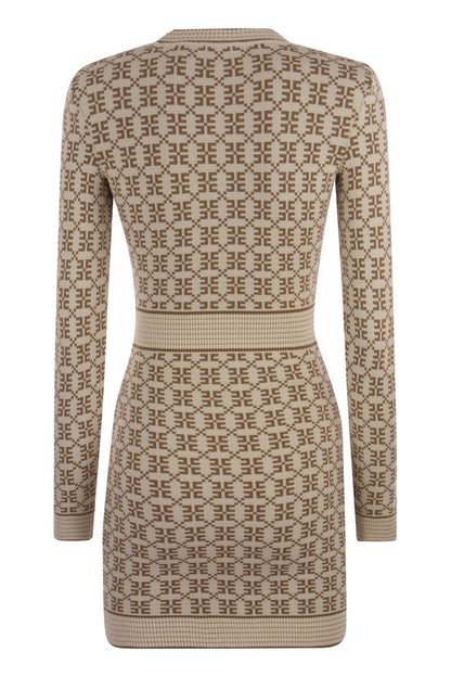 Jacquard logo knit minidress - VOGUERINI