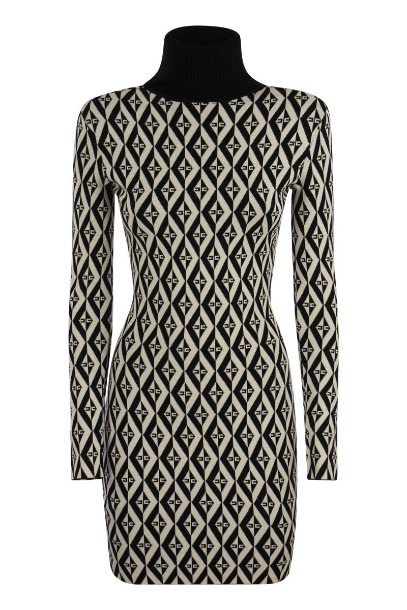 Rhombus-patterned knit minidress - VOGUERINI