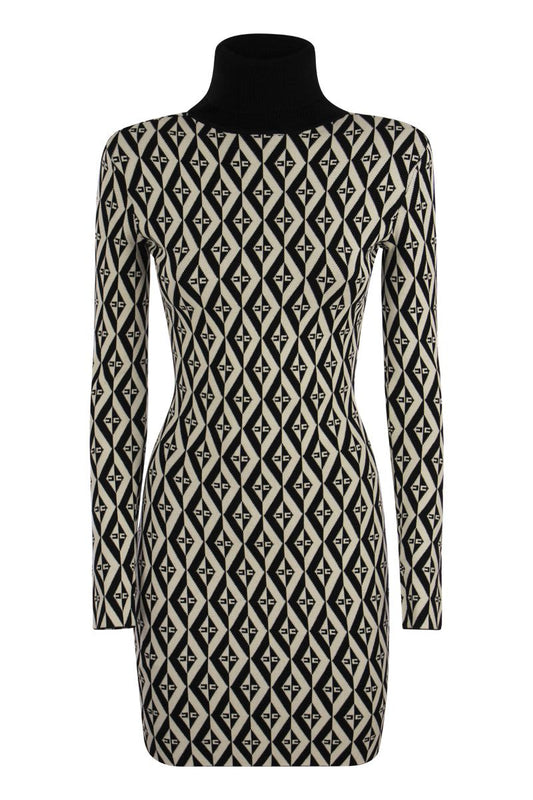 Rhombus-patterned knit minidress - VOGUERINI