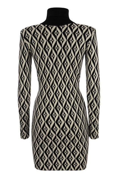 Rhombus-patterned knit minidress - VOGUERINI