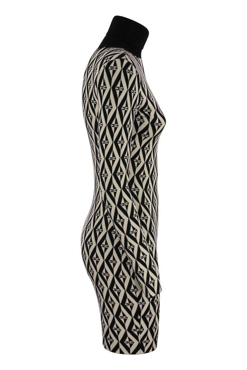 Rhombus-patterned knit minidress - VOGUERINI