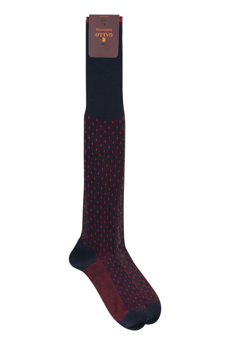 Patterned cotton long socks