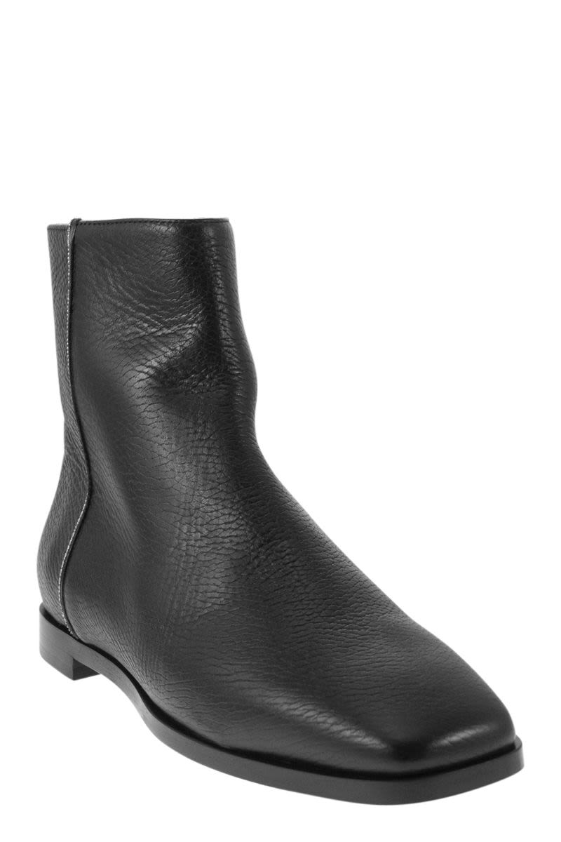 Grained leather ankle boots - VOGUERINI