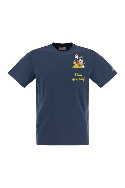 DOLLAR DUCK T-shirt with embroidery on pocket - VOGUERINI