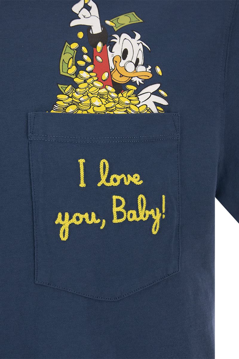 DOLLAR DUCK T-shirt with embroidery on pocket - VOGUERINI