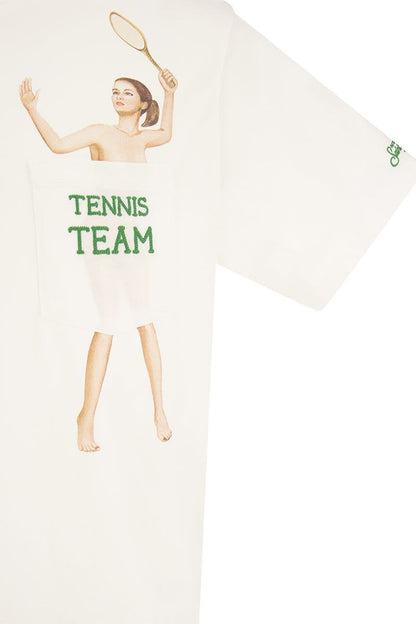 TENNIS TEAM T-shirt with embroidery on pocket - VOGUERINI