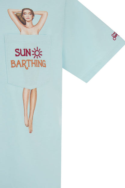 SUNBARTHING T-shirt with embroidery on pocket - VOGUERINI