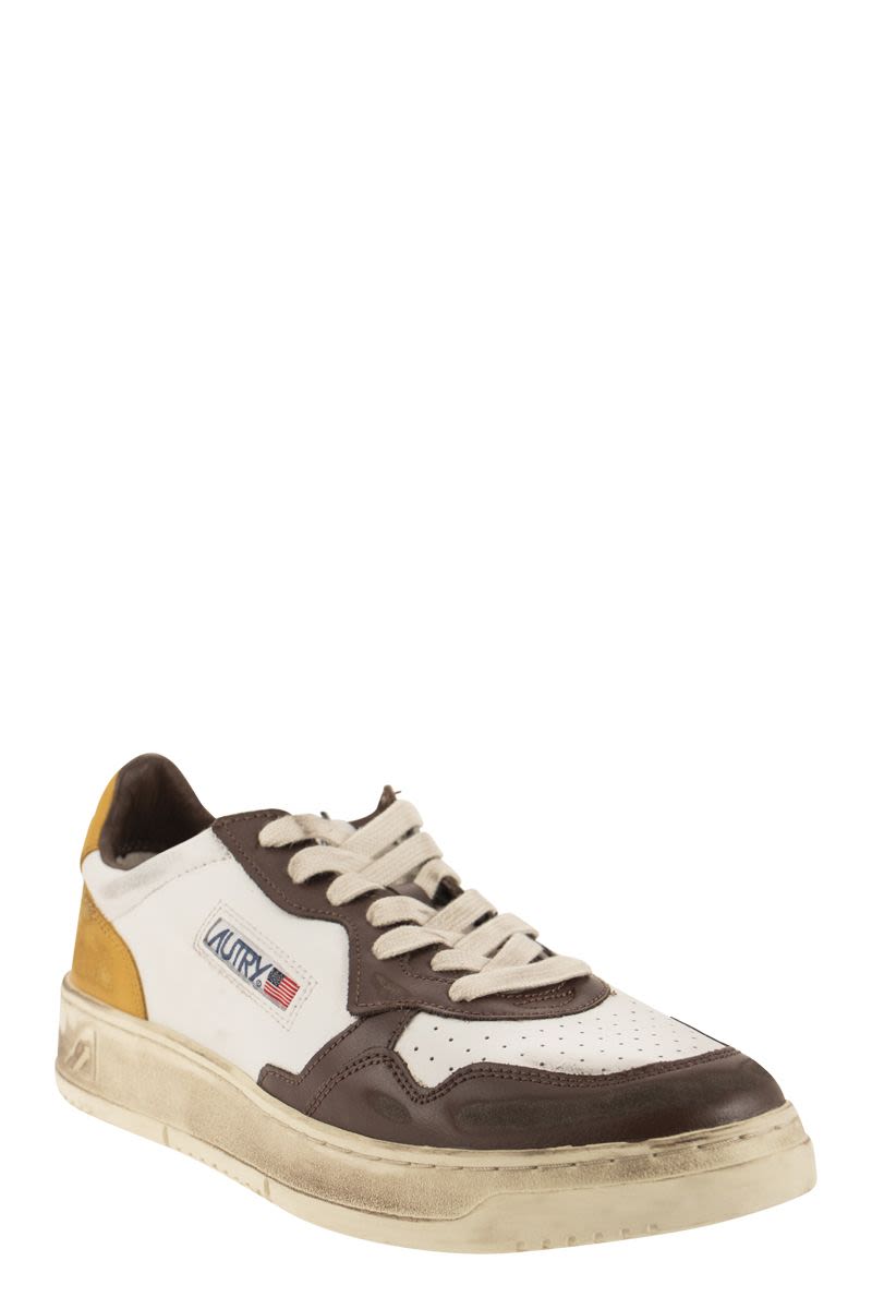 SNEAKERS LOW LEAT/LEAT WHITE/BROWN/HONEY - VOGUERINI