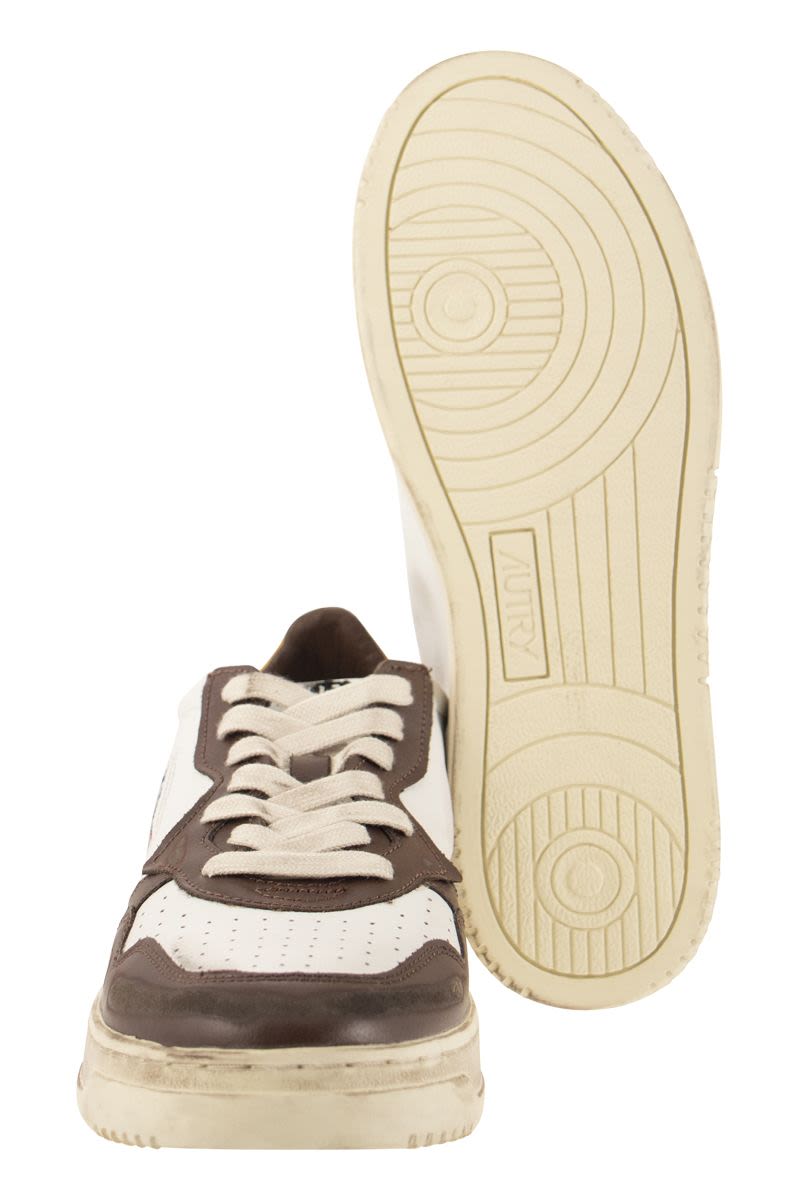 SNEAKERS LOW LEAT/LEAT WHITE/BROWN/HONEY - VOGUERINI