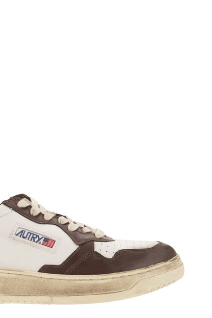 SNEAKERS LOW LEAT/LEAT WHITE/BROWN/HONEY - VOGUERINI