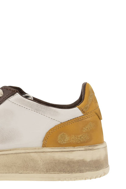 SNEAKERS LOW LEAT/LEAT WHITE/BROWN/HONEY - VOGUERINI