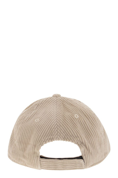 Corduroy baseball cap with embroidery - VOGUERINI