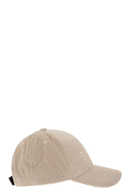 Corduroy baseball cap with embroidery - VOGUERINI