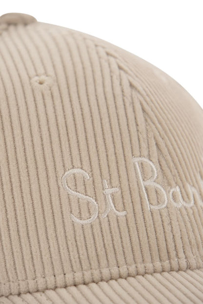 Corduroy baseball cap with embroidery - VOGUERINI