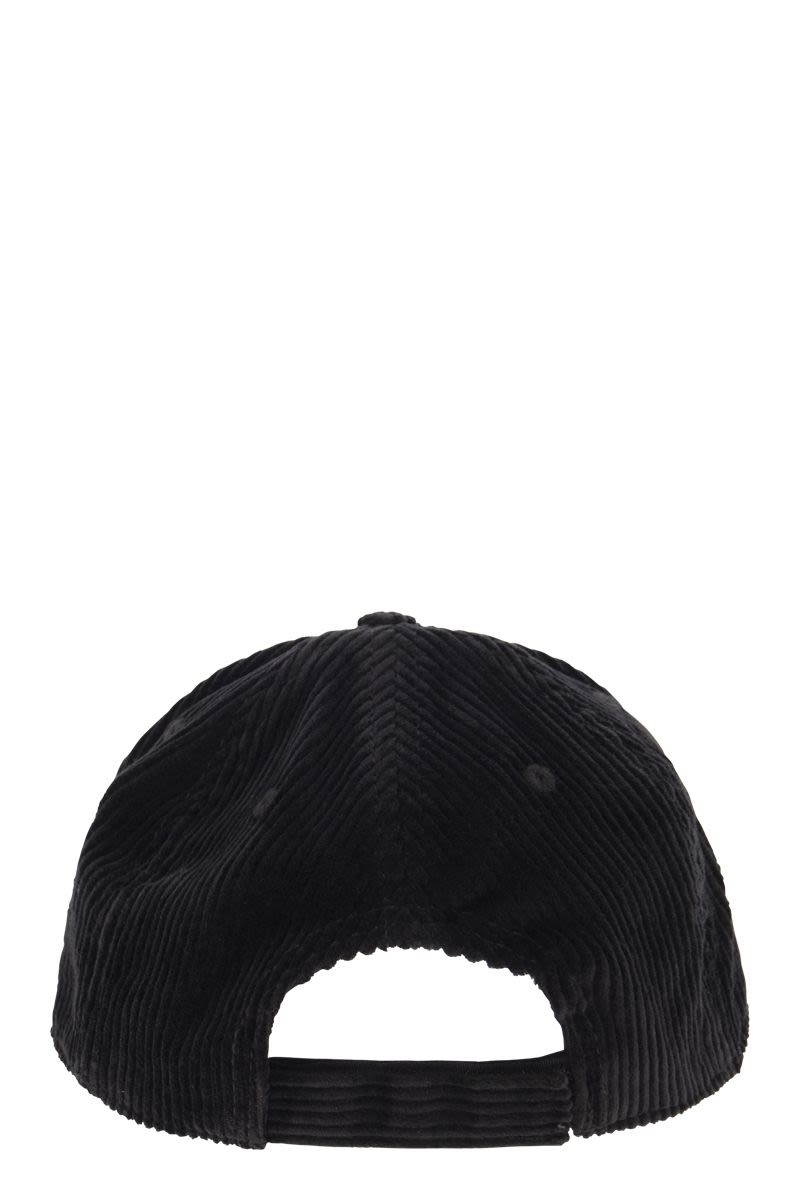 Corduroy baseball cap with embroidery - VOGUERINI