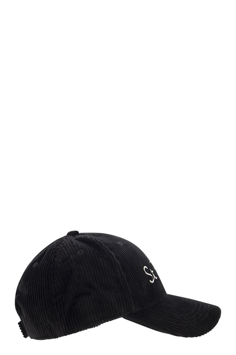 Corduroy baseball cap with embroidery - VOGUERINI