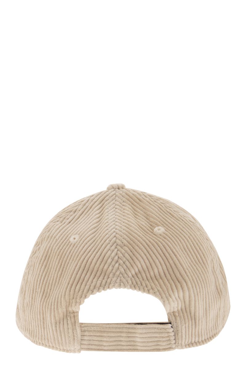 Corduroy baseball cap with embroidery - VOGUERINI