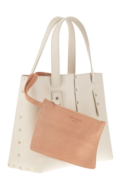 Leather and studded tote bag - VOGUERINI