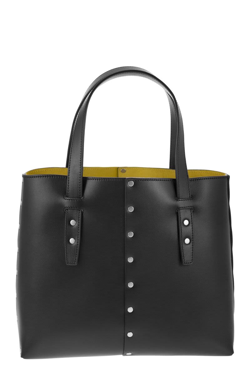 Leather and studded tote bag - VOGUERINI