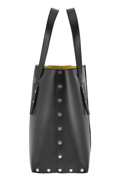 Leather and studded tote bag - VOGUERINI