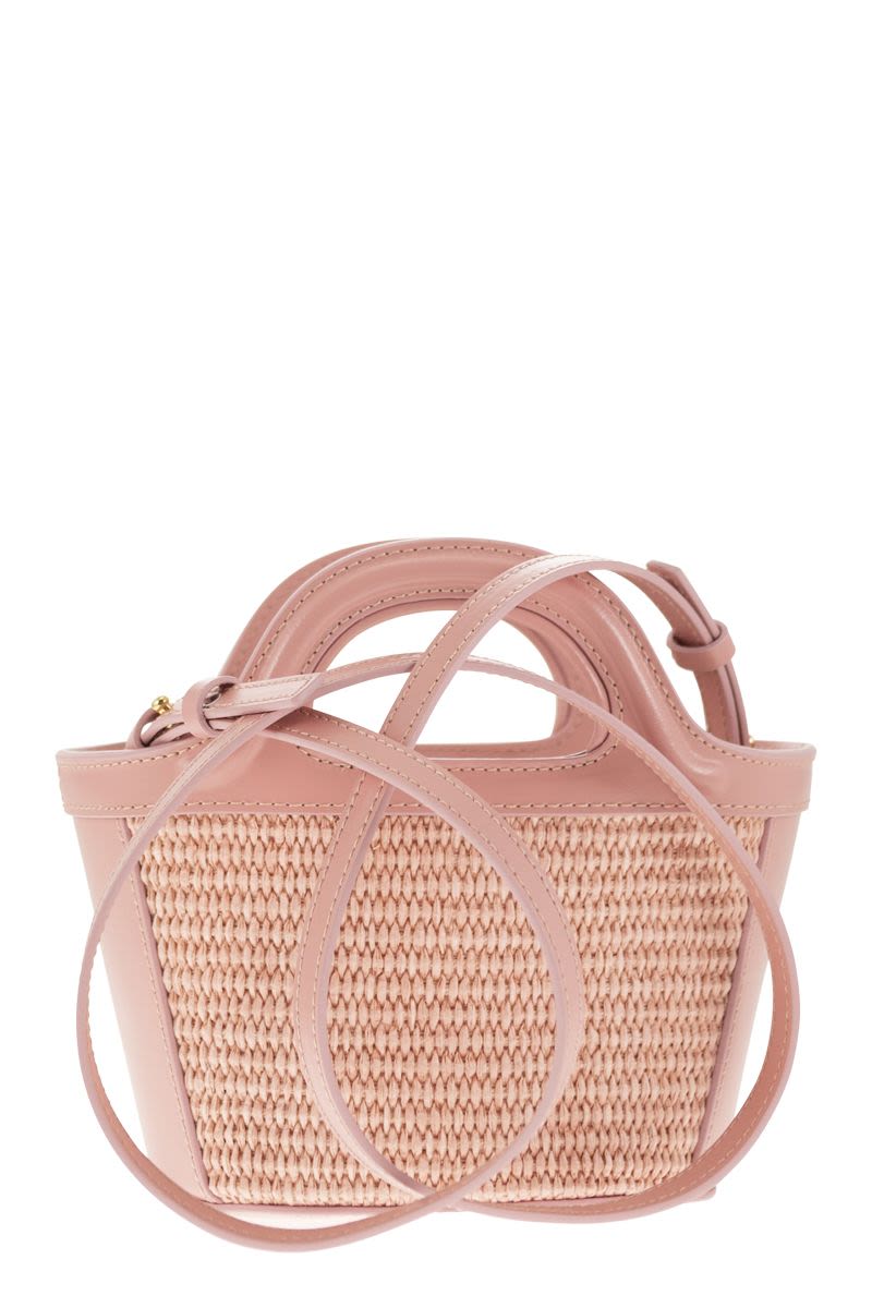 TROPICALIA MICRO leather and raffia bag - VOGUERINI