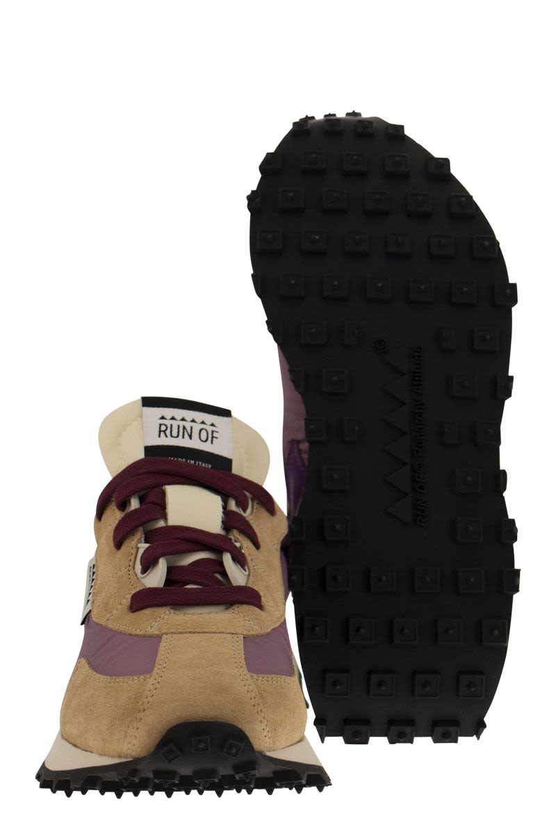 BORN W - Suede, canvas and leather trainers - VOGUERINI