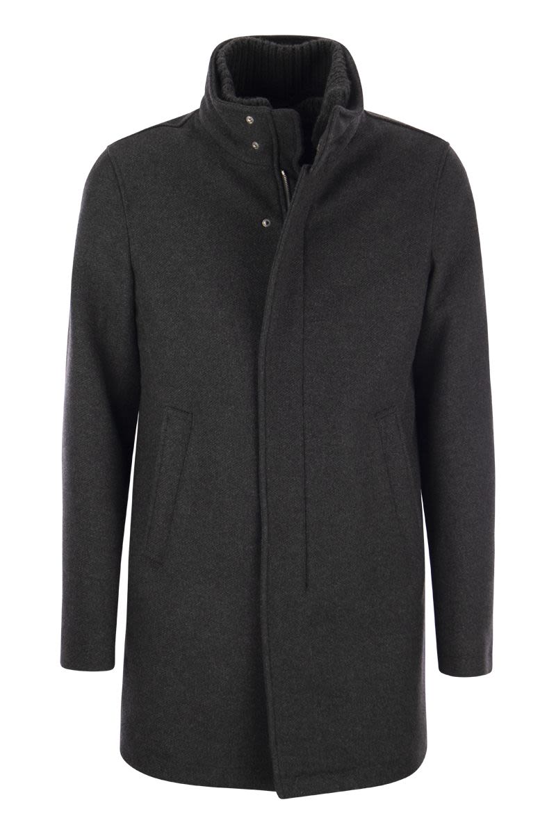 Wool-blend medium coat - VOGUERINI