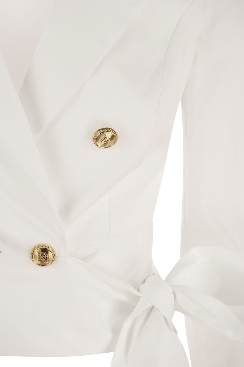 Cotton shirt with sash - VOGUERINI