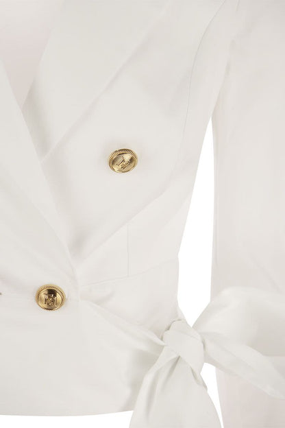 Cotton shirt with sash - VOGUERINI