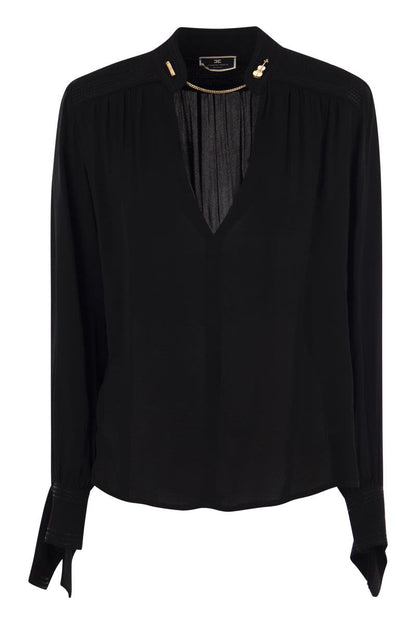 Viscose shirt with long cuffs - VOGUERINI