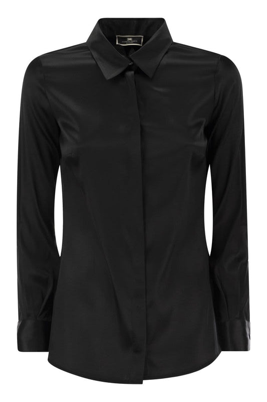 Straight silk satin shirt - VOGUERINI