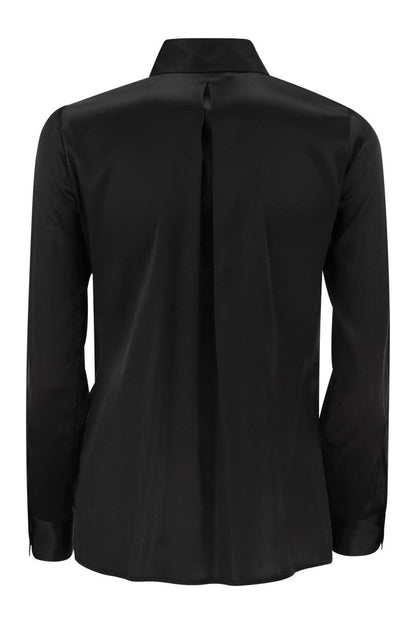 Straight silk satin shirt - VOGUERINI