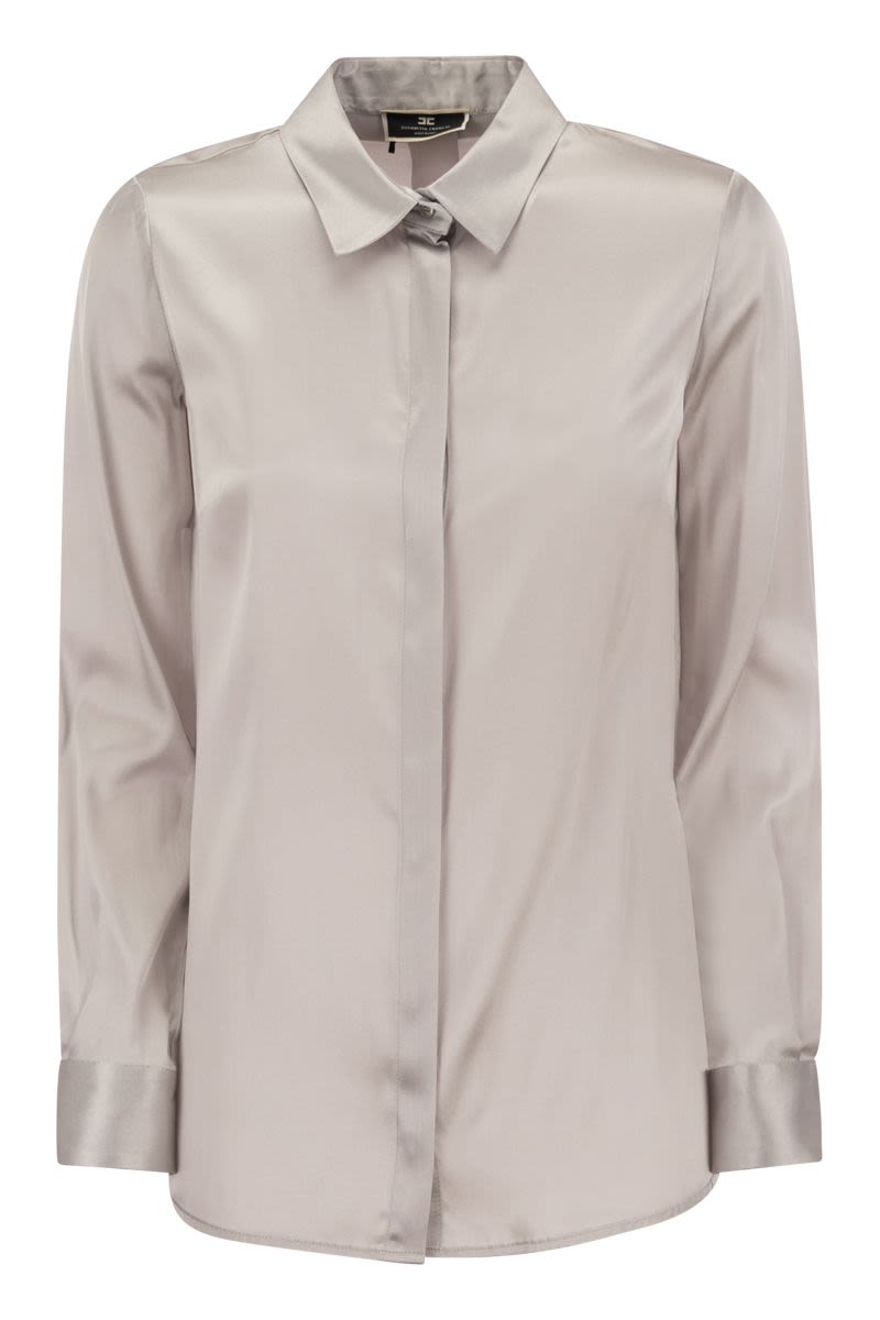 Straight silk satin shirt - VOGUERINI