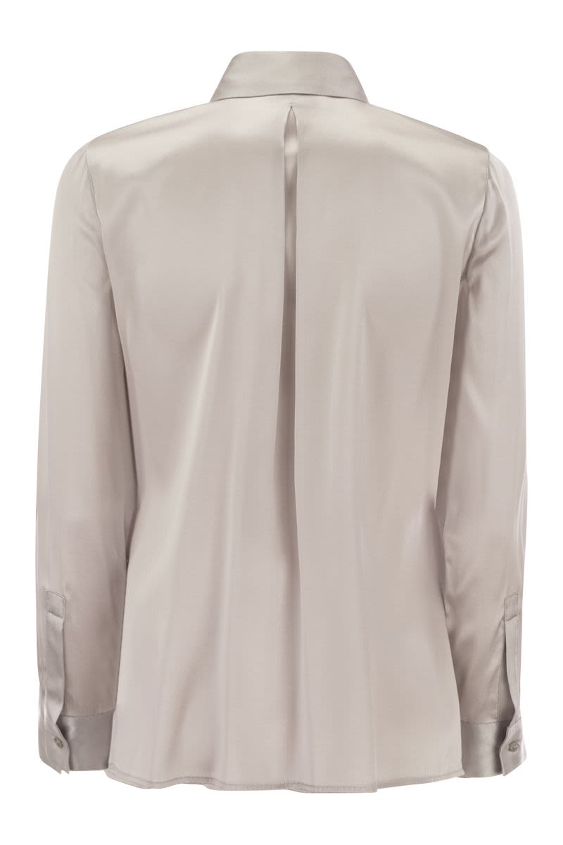 Straight silk satin shirt - VOGUERINI