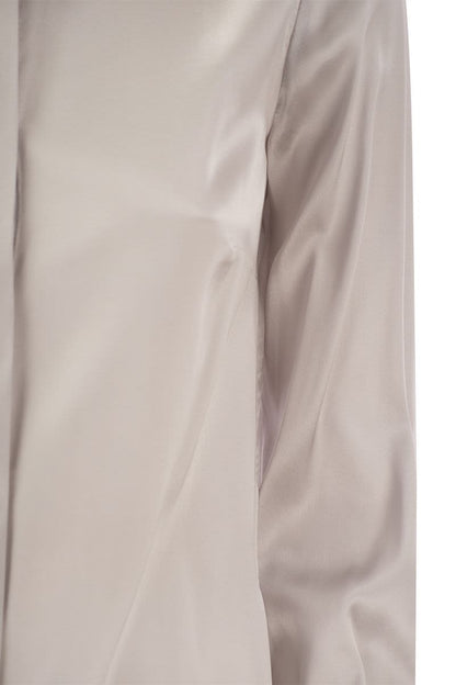 Straight silk satin shirt - VOGUERINI