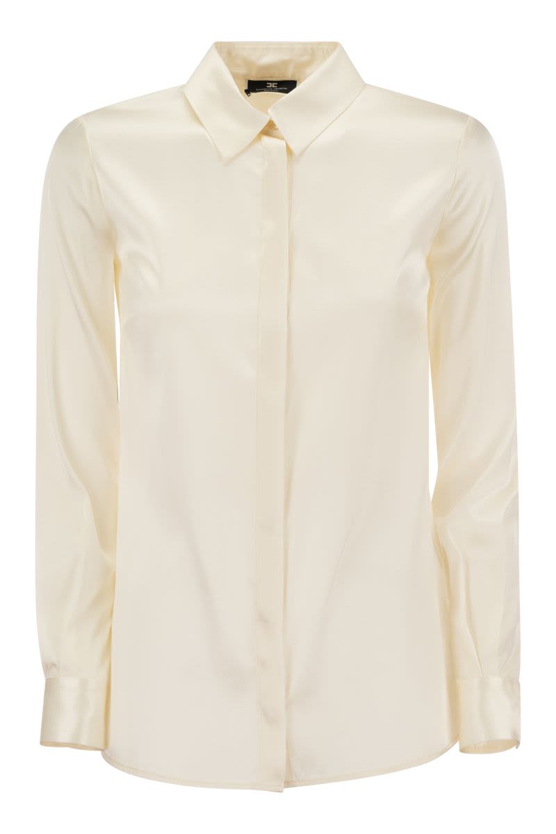 Straight silk satin shirt - VOGUERINI