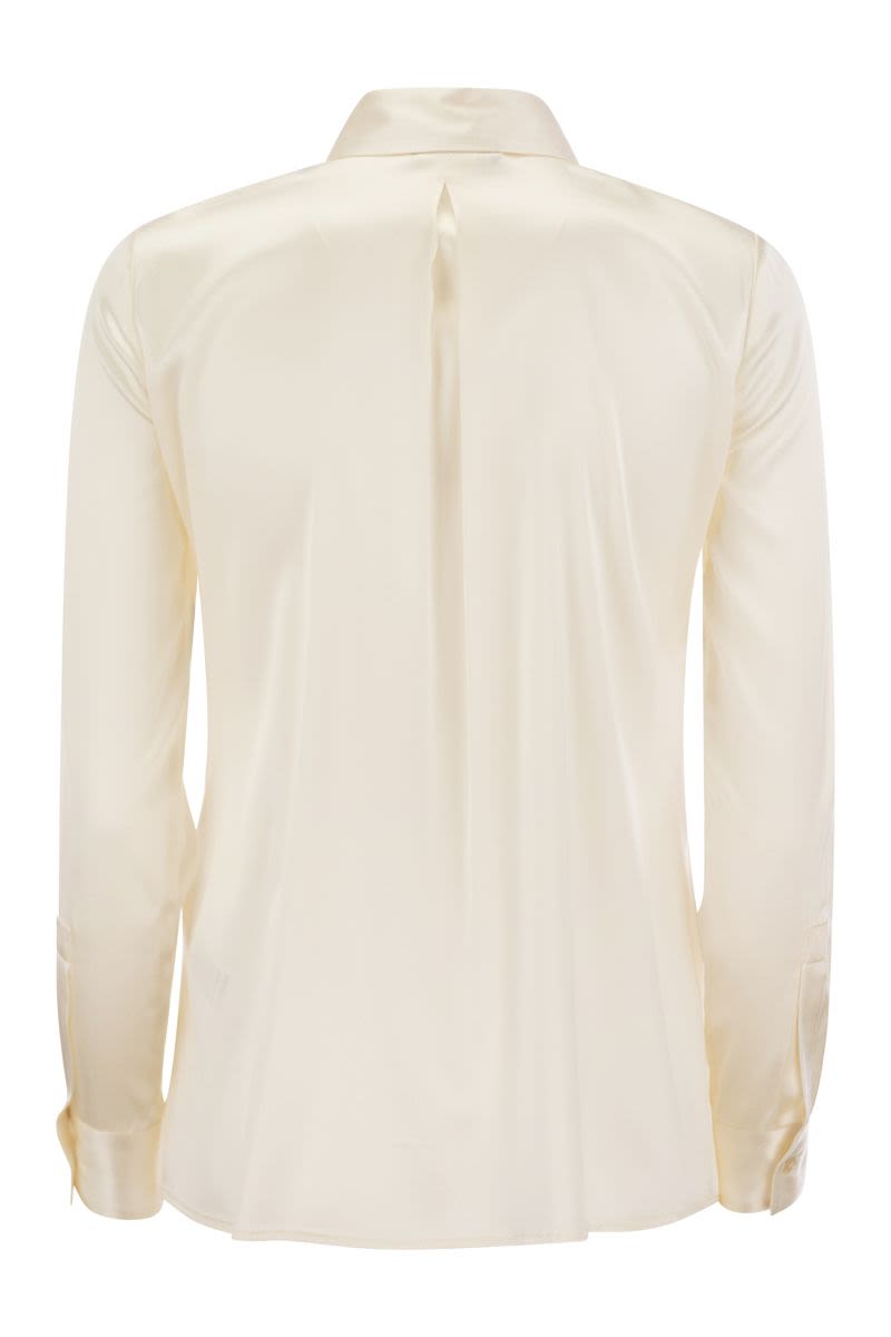 Straight silk satin shirt - VOGUERINI