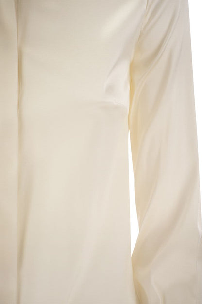 Straight silk satin shirt - VOGUERINI