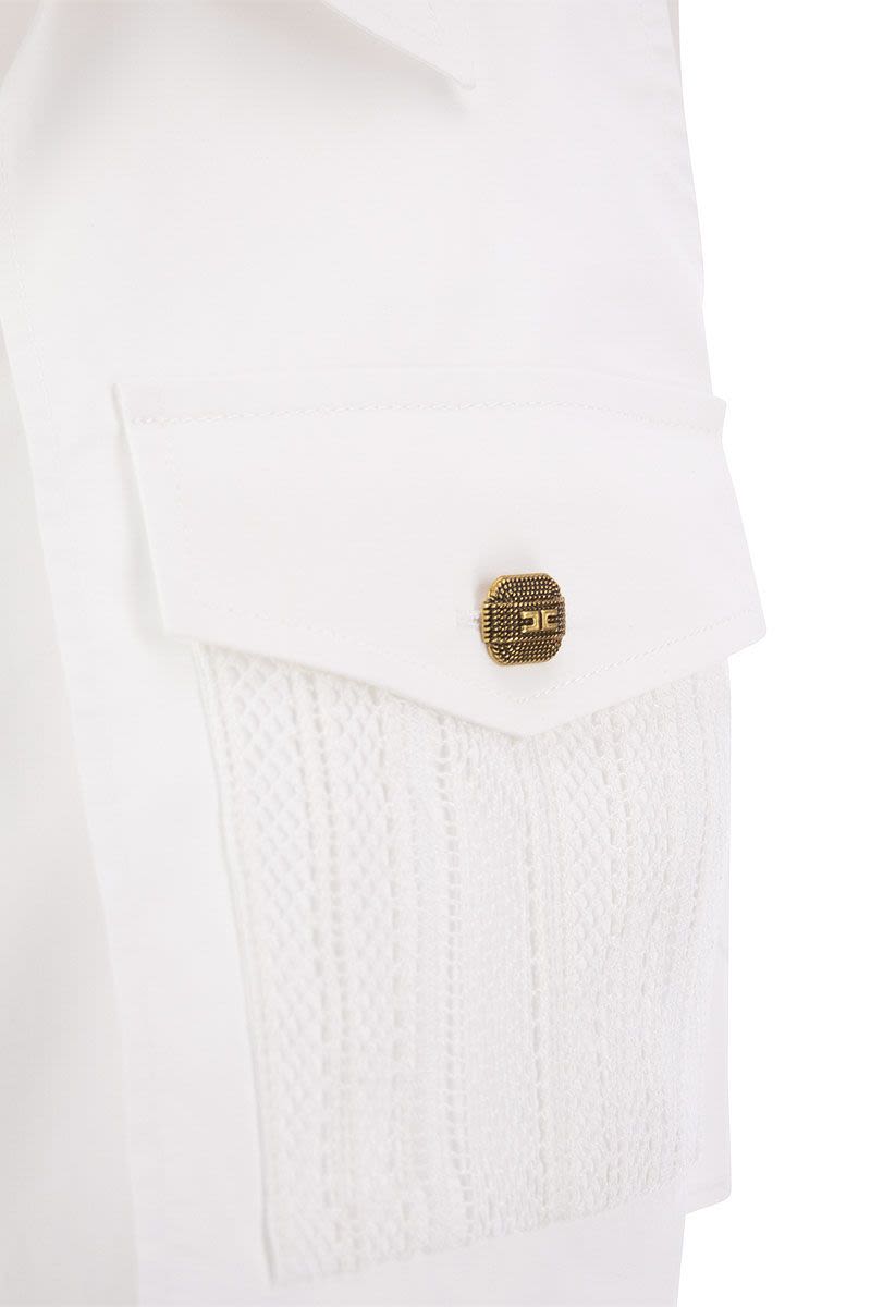 Cropped shirt with lace pattern - VOGUERINI