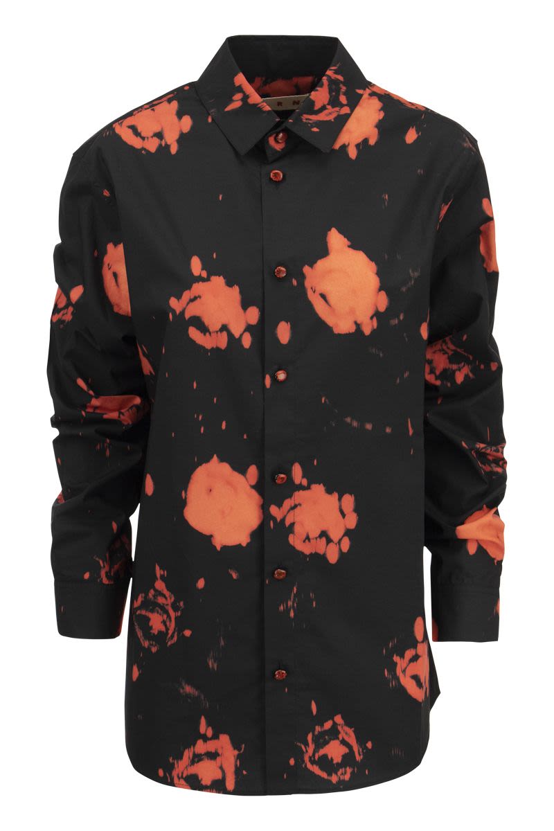 Faded Roses poplin print shirt - VOGUERINI