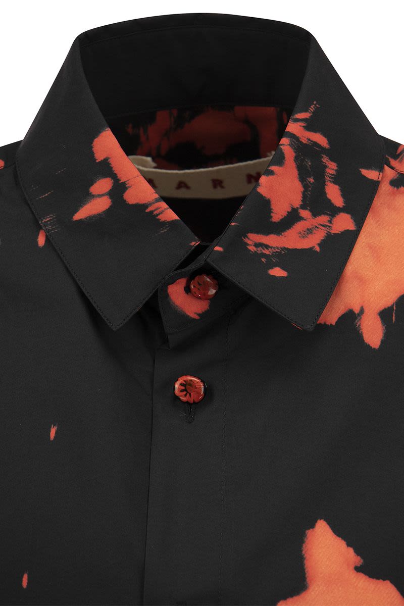 Faded Roses poplin print shirt - VOGUERINI