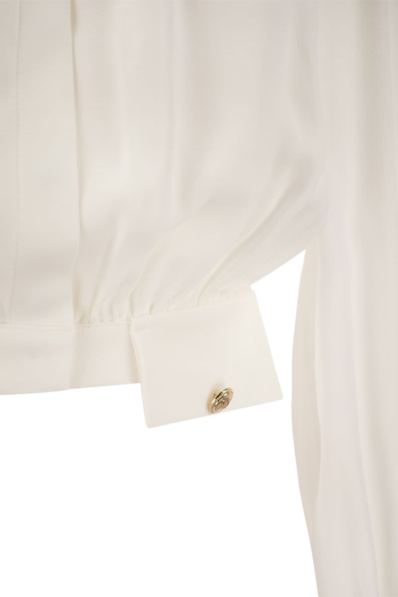 Cropped shirt in viscose georgette - VOGUERINI