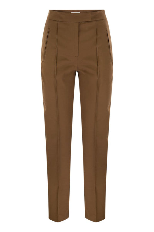 FRIDA - Cotton and silk trousers with pleat