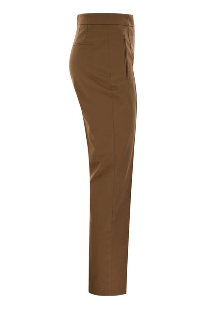 FRIDA - Cotton and silk trousers with pleat