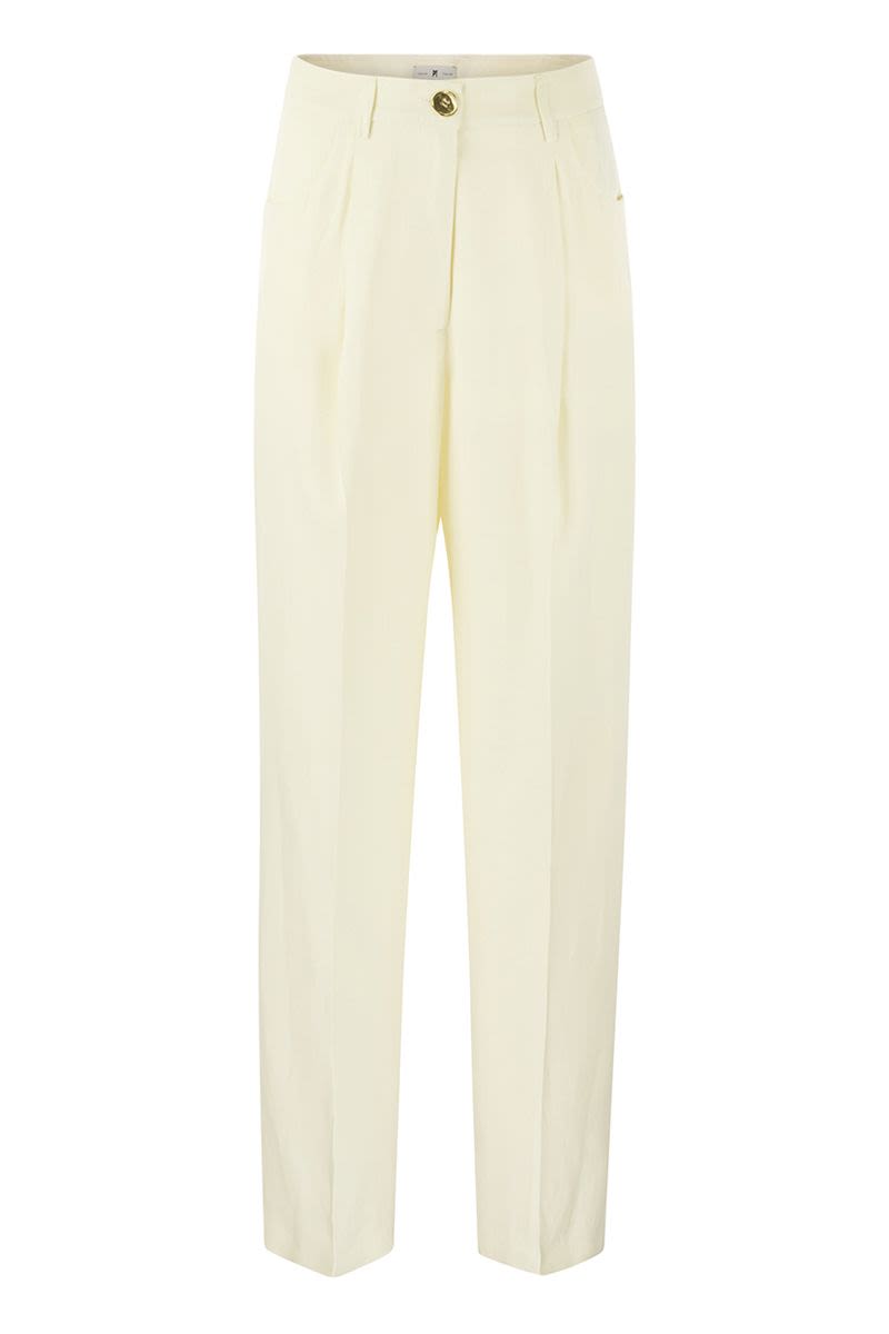 GABRIELLE - Viscose and linen trousers