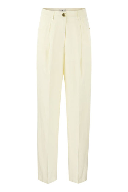 GABRIELLE - Viscose and linen trousers