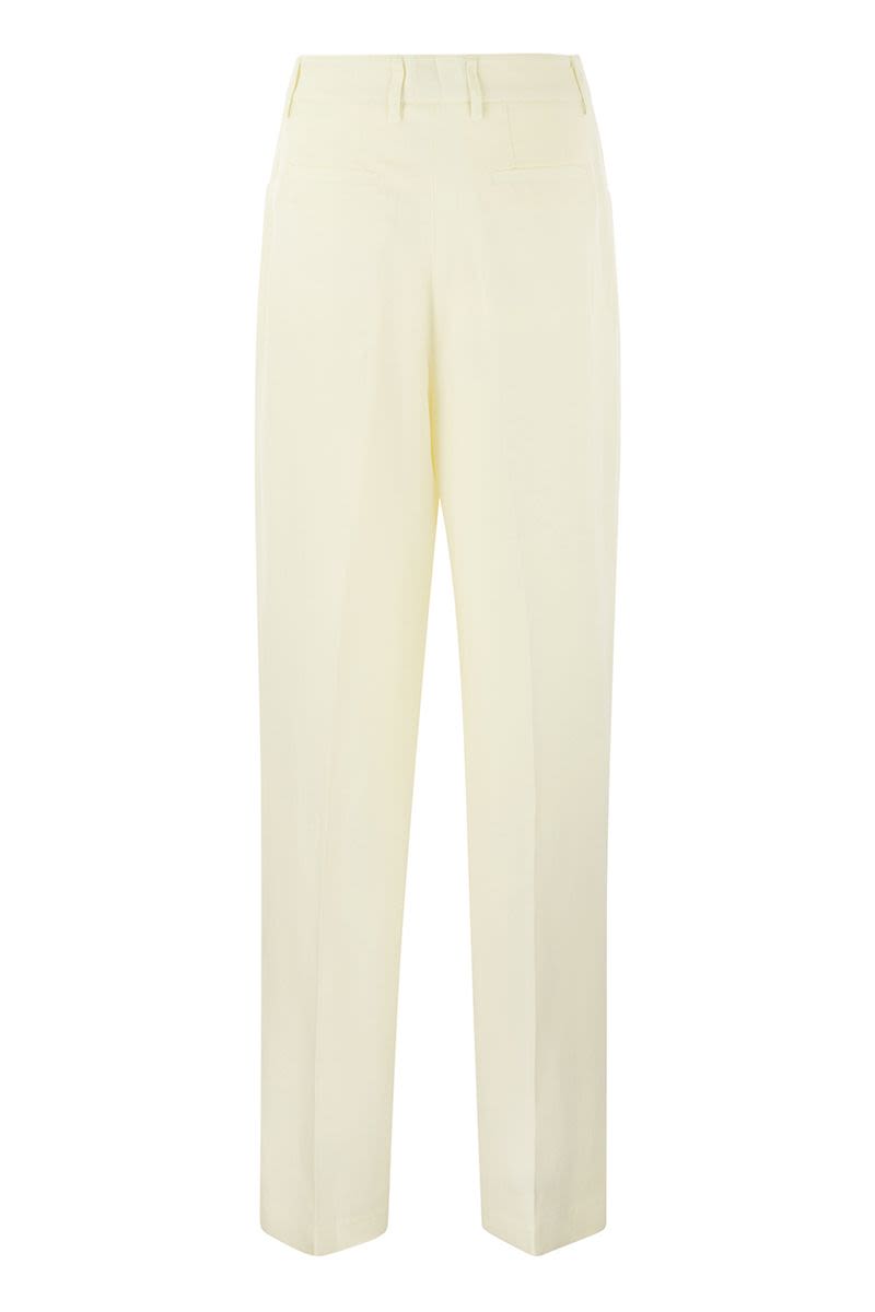 GABRIELLE - Viscose and linen trousers