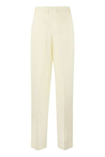 GABRIELLE - Viscose and linen trousers